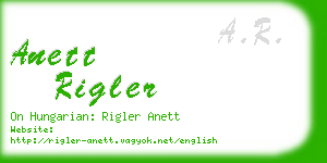 anett rigler business card